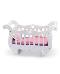Careful craftsmanship and adorable details make this delightful wooden furniture bed a must for any doll! Scaled perfectly for dolls up to 20, each value-priced piece features hand-detailing and sturdy construction. Bed includes a beautiful pillow, blanket and mattress. Ages 3+ 24.5 x 14.25 x 4.75 boxed 24 x 12 x 11 assembled Careful craftsmanship and adorable details make this delightful wooden furniture bed a must for any doll! Scaled perfectly for dolls up to 20, each value-priced piece features hand-detailing and sturdy construction. Bed includes a beautiful pillow, blanket and mattress. Ages 3+ 24.5 x 14.25 x 4.75 boxed 24 x 12 x 11 assembled