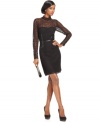 Faux-leather trim adds edge to this chic W118 by Walter Baker lace dress -- perfect for a sophisticated soiree look!