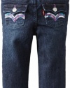 Levi's Baby-Girls Infant Love Lurex Slim Straight Jean, Jet Set, 12 Months