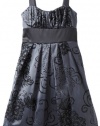 Ruby Rox Kids Girls 7-16 Flocked Party Dress, Charcoal/Black, 12