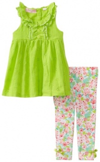 Kids Headquarters Baby-girls Newborn Eyelet Top with Print Pant, Green, 6-9 Months Kids Headquarters Baby-girls Newborn Eyelet Top with Print Pant, Green, 6-9 Months