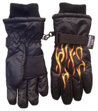 N'ice Caps Boys Ski Glove with Flame Print N'ice Caps Boys Ski Glove with Flame Print