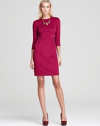 Seamed paneling lends chic structure to this office-perfect ponte dress from Nanette Lepore. Seamed paneling lends chic structure to this office-perfect ponte dress from Nanette Lepore.