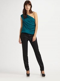 A metallic gleam makes this straight-leg style the perfect night-on-the-town contender. Wide button-tab waistBelt loopsZip-flyFlat frontBack welt pocketsRist, about 8Inseam, about 3188% wool/11% polyamide/1% elastaneDry cleanMade in USA A metallic gleam makes this straight-leg style the perfect night-on-the-town contender. Wide button-tab waistBelt loopsZip-flyFlat frontBack welt pocketsRist, about 8Inseam, about 3188% wool/11% polyamide/1% elastaneDry cleanMade in USA