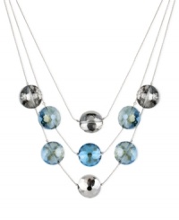 Be the belle of the balls with this illusion necklace from Kenneth Cole New York. Crafted from silver-tone mixed metal, the necklace features beads in blue and silver tones for a fashion-forward effect. Approximate length: 17 inches + 3-inch extender. Approximate frontal drop: 2-3/4 inches. Be the belle of the balls with this illusion necklace from Kenneth Cole New York. Crafted from silver-tone mixed metal, the necklace features beads in blue and silver tones for a fashion-forward effect. Approximate length: 17 inches + 3-inch extender. Approximate frontal drop: 2-3/4 inches.