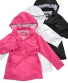 Get out of the rain! She'll stay dry, warm and stylish in this hooded trench coat from London Fog. (Clearance)