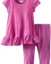 Splendid Littles Baby-Girls  Lace Slub Short Sleeve Tunic Set, Tulip, 12-18 Months