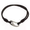 Men's 8 Dark Brown Leather Bracelet With Stainless Steel Clasp