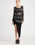 Striped mohair melange pairs sheer knit with textured details in a skin-baring hi-lo scoopback.BoatneckLong sleevesHi-lo hemScoopbackAbout 29 from shoulder to hem37% polyamide/32% mohair/31% woolDry cleanImported of Italian fabricModel shown is 5'10 (177cm) wearing US size Small.