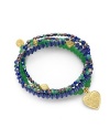 THE LOOKSet of four beaded braceletsSmall heart charmJade, lapis and glass stones22k goldplated vermeil sterling silver charm accentsElastic pull-on styleTHE MEASUREMENTWidth, about 2.5ORIGINMade in USA of imported materials
