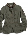 GUESS Kids Girls Big Girl Military Jacket, OLIVE (7/8)