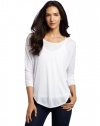 LnA Women's Long Sleeve Crescent Crew Tee