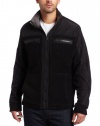 Calvin Klein Jeans Men's Solid Polar Fleece Jacket, Black, Large