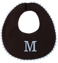 Princess Linens Bon Bon Bib Brown with Baby Blue Trim-M Princess Linens Bon Bon Bib Brown with Baby Blue Trim-M