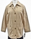 Lauren by Ralph Lauren Plus Size Coat, Doreen Turnlock Balmacaan Tan/Cream Multi 2X