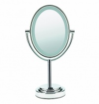 Conair BE47X Double-Sided Illuminated Oval Mirror, Polished Chrome Conair BE47X Double-Sided Illuminated Oval Mirror, Polished Chrome