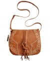 Before you hop a high-speed rail, be sure to bring along this travel-ready design from Roxy that has the fashion and functionality to get you there in style.  Flirty tassels and floral pattern give the outside a laid-back look, while the convenient crossbody strap offers hands-free convenience.