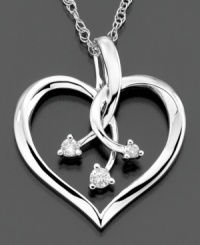 Capture the wildest dreams your heart desires! This fetching pendant features a 14k gold heart with arrowheads studded with round-cut diamonds (1/10 ct. t.w.). Measures approximately 18 inches long with a 1-inch drop. Capture the wildest dreams your heart desires! This fetching pendant features a 14k gold heart with arrowheads studded with round-cut diamonds (1/10 ct. t.w.). Measures approximately 18 inches long with a 1-inch drop.