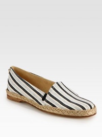 Timeless design revived by a denim upper and textured espadrille trim. Denim upper with hemp trimLeather lining and solePadded insoleImportedOUR FIT MODEL RECOMMENDS ordering one half size up as this style runs small. Timeless design revived by a denim upper and textured espadrille trim. Denim upper with hemp trimLeather lining and solePadded insoleImportedOUR FIT MODEL RECOMMENDS ordering one half size up as this style runs small.