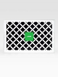 Entertaining becomes so much easier with a handy tray; this one adds modern lines and eye-catching color to improve every get-together. Side handles Lucite 17½W X 11½H X 3D Hand wash Made in USAFOR PERSONALIZATION Select a quantity, then scroll down and click on PERSONALIZE & ADD TO BAG to choose and preview your monogramming options. Please allow 3-4 weeks for delivery. Entertaining becomes so much easier with a handy tray; this one adds modern lines and eye-catching color to improve every get-together. Side handles Lucite 17½W X 11½H X 3D Hand wash Made in USAFOR PERSONALIZATION Select a quantity, then scroll down and click on PERSONALIZE & ADD TO BAG to choose and preview your monogramming options. Please allow 3-4 weeks for delivery.