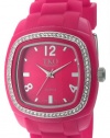 TKO ORLOGI Women's TK537-PK Tivoli Swarovski Crystal Accented Plastic Case and Rubber Strap Watch