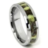 Tungsten Carbide Green Riverstone Inlay Wedding Band Ring Sz 10.5 SN#699