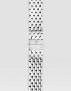 A classic woven band in stainless steel with a push-button clasp. Fits Michele 18mm Deco watchesImported