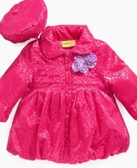 She'll look like a Parisian princess in this adorable jacket and matching hat by Penelope Mack. She'll look like a Parisian princess in this adorable jacket and matching hat by Penelope Mack.