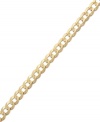 Polish your look. This 14k gold men's curb chain bracelet is the perfect addition to his wardrobe. Approximate length: 9 inches. Approximate width: 4-3/5 mm.