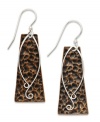 Accessorize with shapes. Jody Coyote's trendy rectangle-shaped earrings are set in sterling silver and copper. Approximate drop: 1-3/4 inches.
