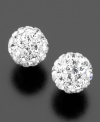 These radiant stud earrings feature round-cut Swarovski crystallized elements on 14k white gold to capture the splendor of the fine jeweler's eponymous ball. Each measures approximately 5mm.