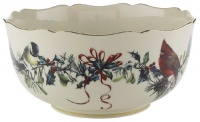 Lenox Winter Greetings Scenic Gold-Banded Fine China Serving Bowl Lenox Winter Greetings Scenic Gold-Banded Fine China Serving Bowl
