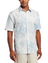 Cubavera Men's Short Sleeve Yarn Died Leaf Print Cubavera Men's Short Sleeve Yarn Died Leaf Print