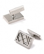 Add a dapper finish to your daily look with these timeless Burberry cuff links.