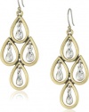 Lucky Brand Two-Tone Tear Drop Chandelier Earrings