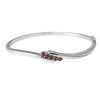 Sterling Silver Five-Stone Garnet Bangle Bracelet