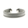 Ryssa Ladies Mesh Collection Cable Stainless 316L Steel Cuff Bracelet (14.5mm thick)