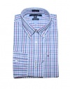 Tommy Hilfiger Men Custom Fit Plaid Long Sleeve Logo Shirt