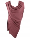 Helmut Lang Womens Soft Shroud Draped Asymmetrical Dress