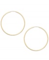 Forever stylish, forever chic. This pair of endless hoop earrings comes in 14k gold. Approximate diameter: 35 mm.