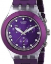 Swatch Men's SVCK4048AG Quartz Date Purple Dial Crystal Watch