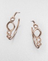A sculptural design in sterling silver and 18k gold, finished in the warm glow of 18k rose goldplating. Sterling silver and 18k gold with 18k rose goldplatingLength, about .86Post backImported 