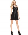 Sequins and a racerback add fashion-forward detail to this GUESS dress for a hot going-out look! (Clearance)