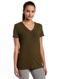 Calvin Klein Performance Women's Short Sleeve V-Neck Tee, Forest, Large