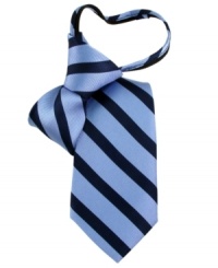 If stripes are his style, he'll love this super cool tie from Tommy Hilfiger. If stripes are his style, he'll love this super cool tie from Tommy Hilfiger.
