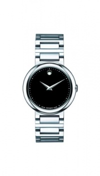 Movado Women's 0606419 Concerto Stainless-Steel Black Round Dial Watch