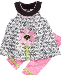 One to grow on. Her beauty will bloom in this precious A-line tunic and polka-dot legging set from Kids Headquarters. One to grow on. Her beauty will bloom in this precious A-line tunic and polka-dot legging set from Kids Headquarters.
