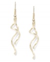 Perfect pirouettes. This glamorous pair of earrings feature double twisting drops in 14k gold with a french wire backing. Approximate drop: 1-7/8 inches.