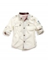 GUESS Kids Boys Big Boy Rockit Shirt, TAN (16/18)