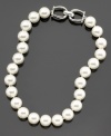 Big, beautiful glass pearls galore. Turn heads with this glass pearl necklace by Lauren Ralph Lauren. Approximate length: 18 inches.